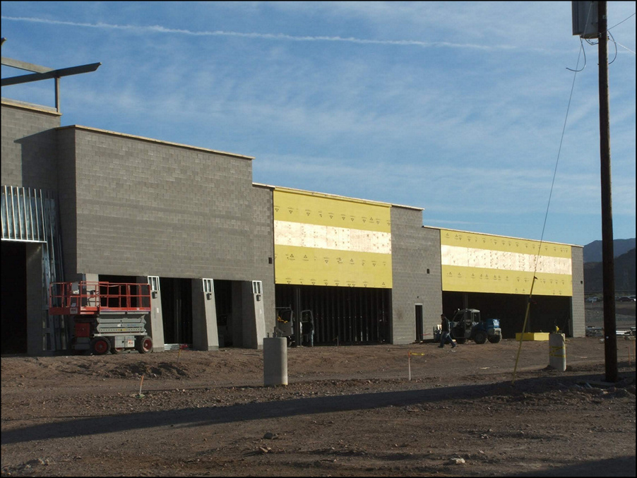 Mall - strip center facade backing board
