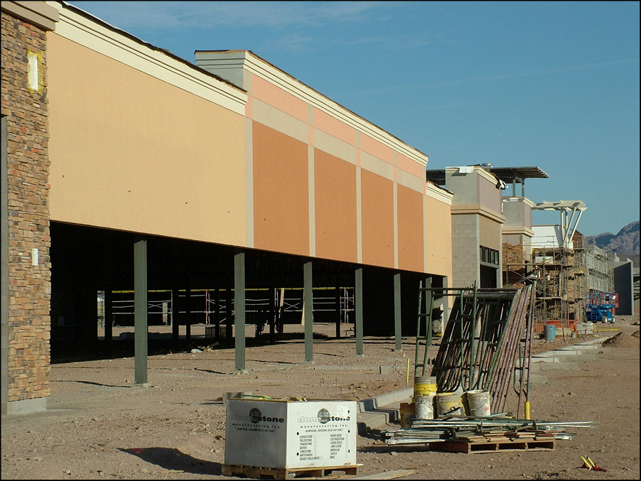 Mall - strip center partially completed facade